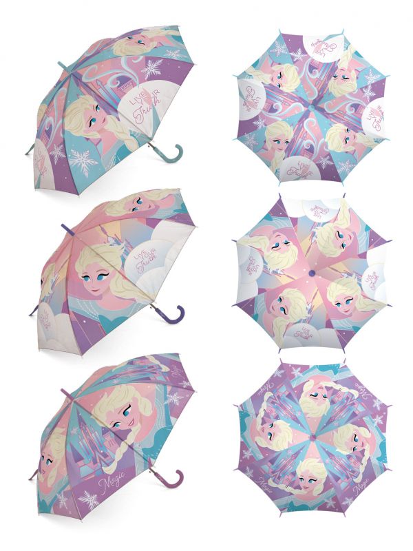 Paraguas de poliÉster de frozen, 8 paneles, diÁmetro 86cm, apertura automÁtica