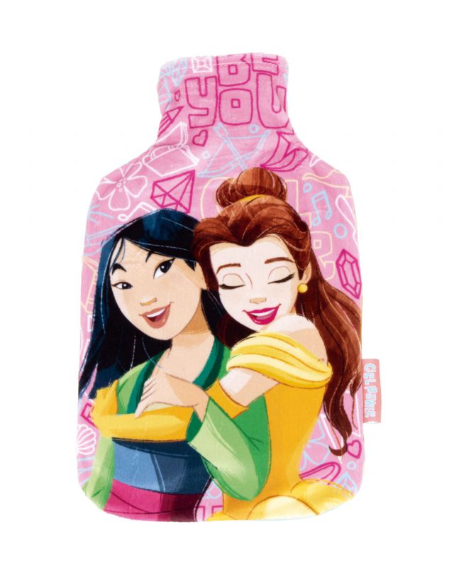 Botella de agua caliente con funda textil de princesas