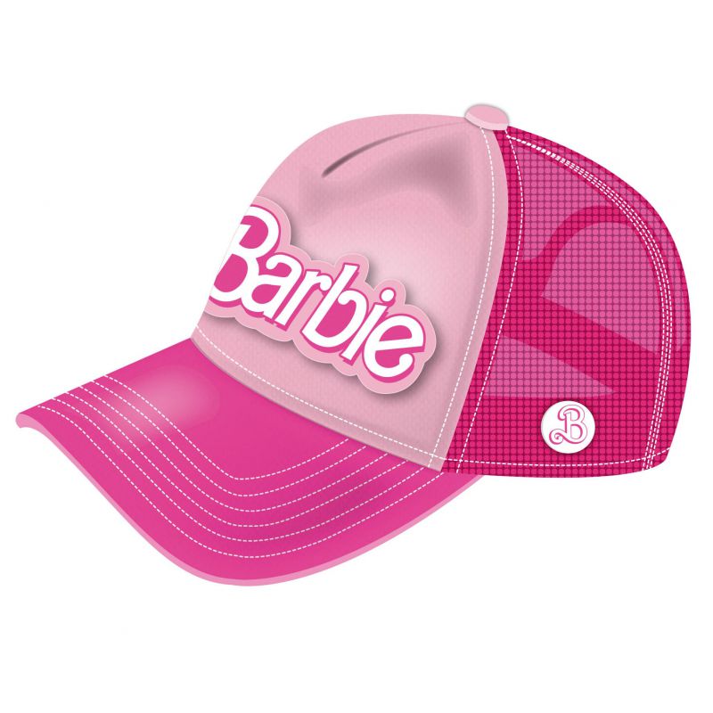 Gorra de poliÉster de rejilla con bordados de <span>barbie</span>