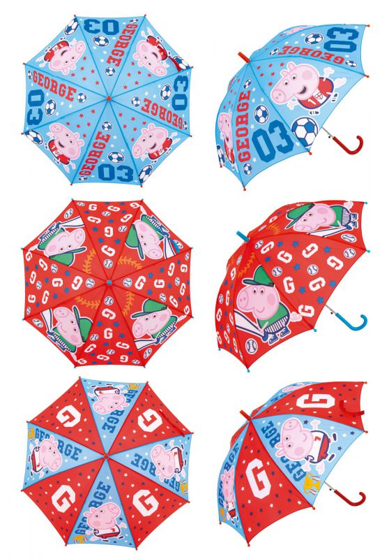 Paraguas de poliÉster de <span>george</span> pig, 8 paneles, diÁmetro 86cm, apertura automÁtica