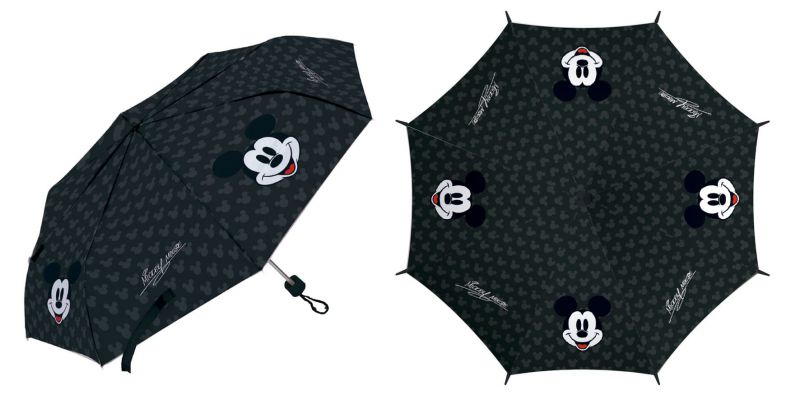 Paraguas de poliÉster plegable de mickey, 8 paneles, diÁmetro 96cm, apertura manual, a prueba de viento