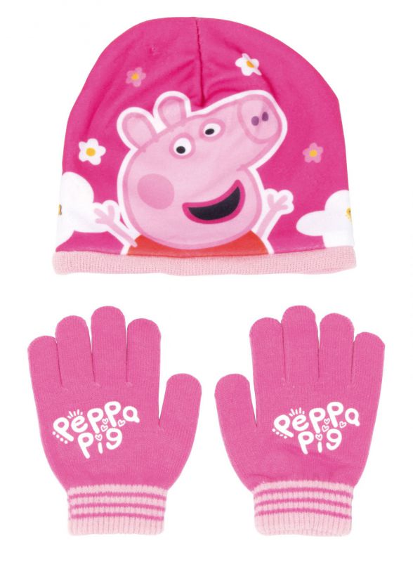 Set de guantes mÁgicos y gorro de poliÉster de <span>peppa</span> pig