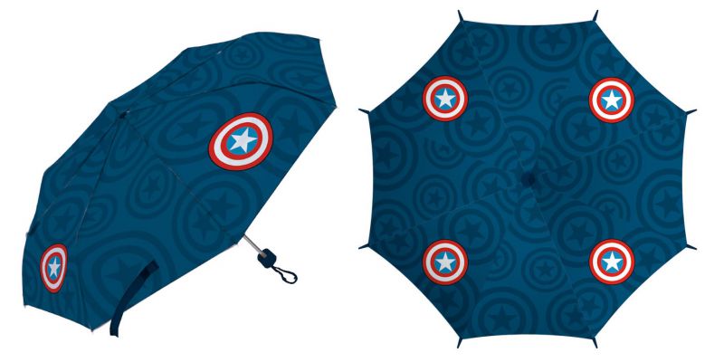 Paraguas de poliÉster plegable de vengadores, 8 paneles, diÁmetro 96cm, apertura manual, a prueba de viento