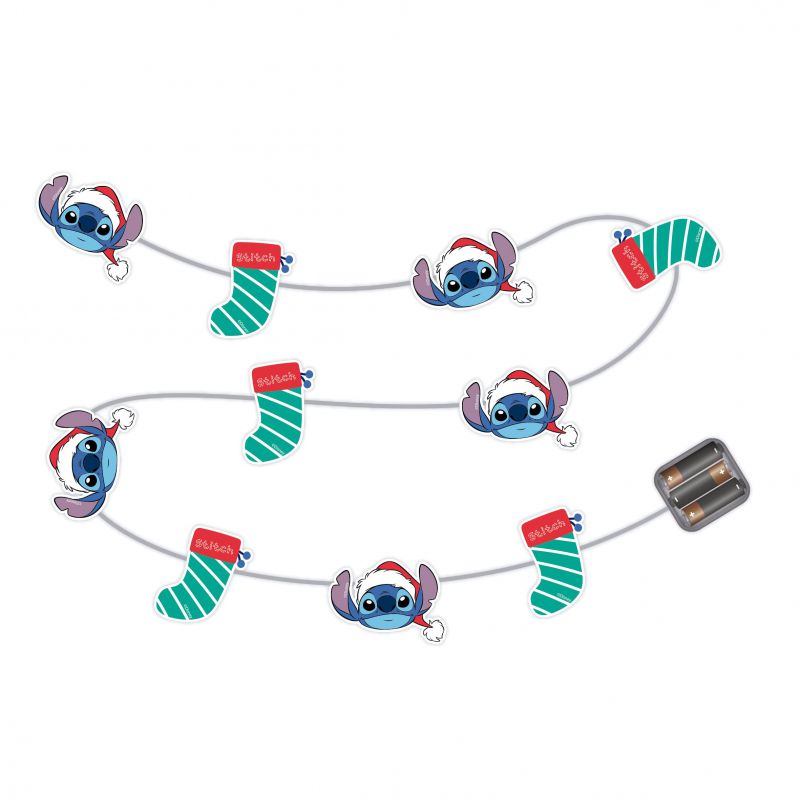 Guirnalda de luces de <span>navidad</span> con 10 leds cÁlidos - 165cm. de lilo & stitch