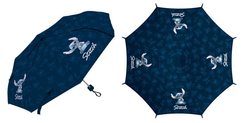 Paraguas de poliÉster <span>plegable</span> de lilo & stitch, 8 paneles, diÁmetro 96cm, apertura manual, a prueba de viento