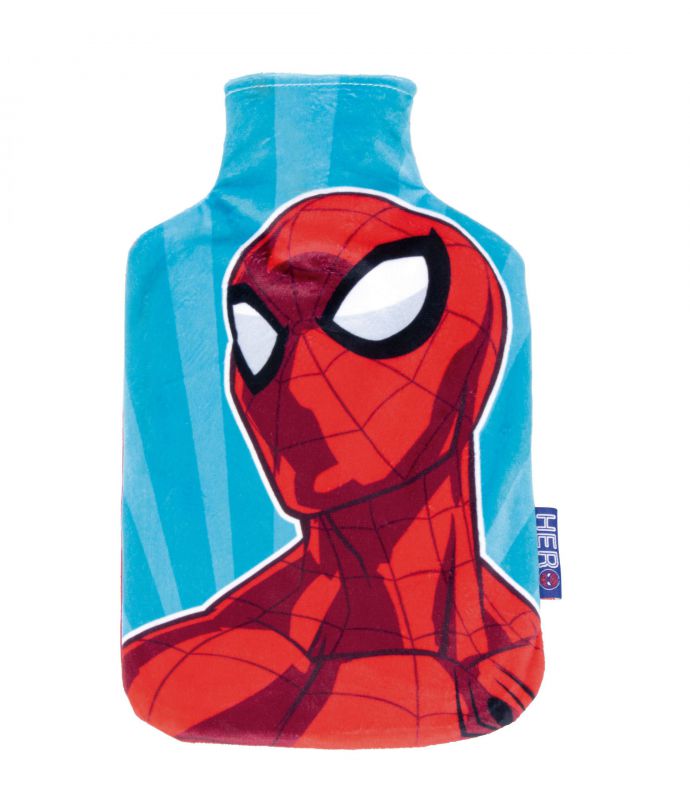 <span>Botella</span> de <span>agua</span> <span>caliente</span> con funda textil de spiderman