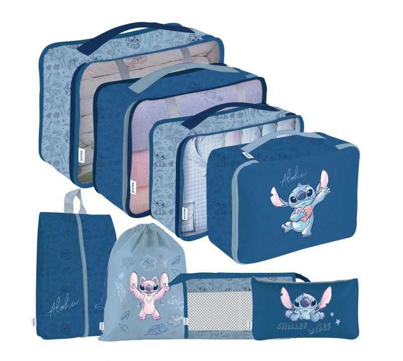 Set de viaje - organizador de equipaje de 8 pzas de lilo & stitch