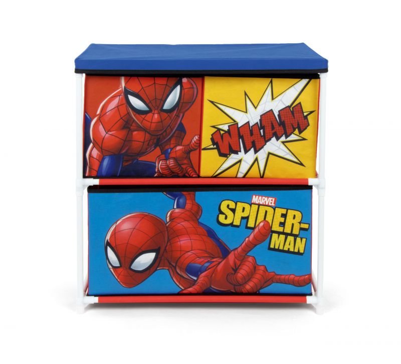 EstanterÍa con 3 contenedores textiles de 53x30x60cm de spiderman